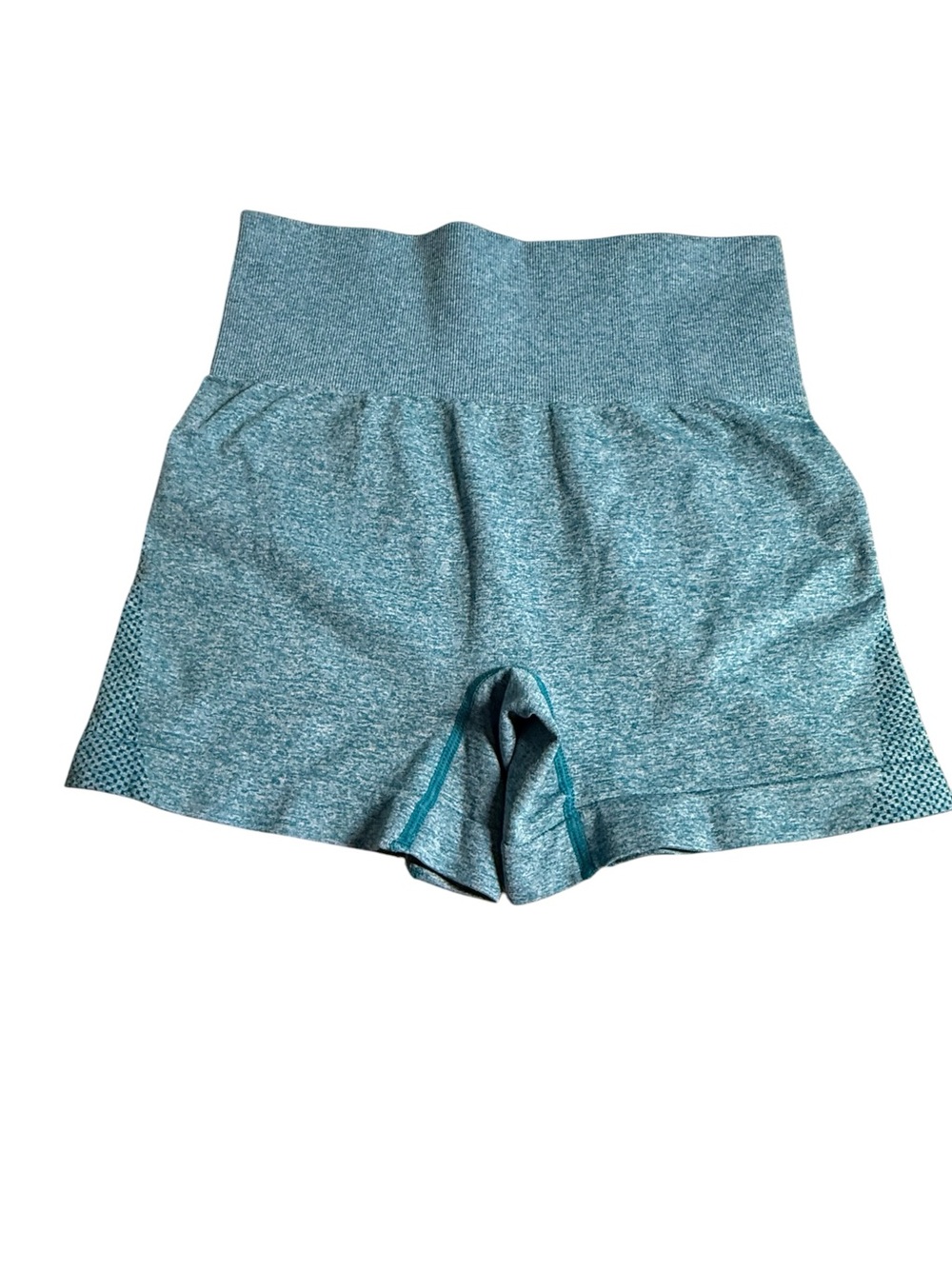 High-Waist Teal Athletic Seamless Women’s Workout Shorts